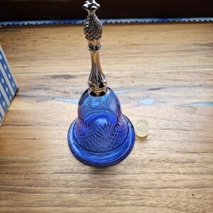 🚨 Sale Avon Cobalt Blue Glass Hospitality Bell Empty Moonwind Cologne Bottle